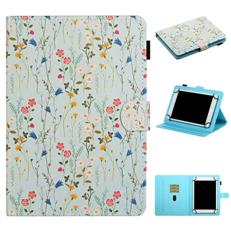 Flower Pattern Horizontal Flip Leather Case with Card Slots & Holder, For 7 inch Universal Tablet...