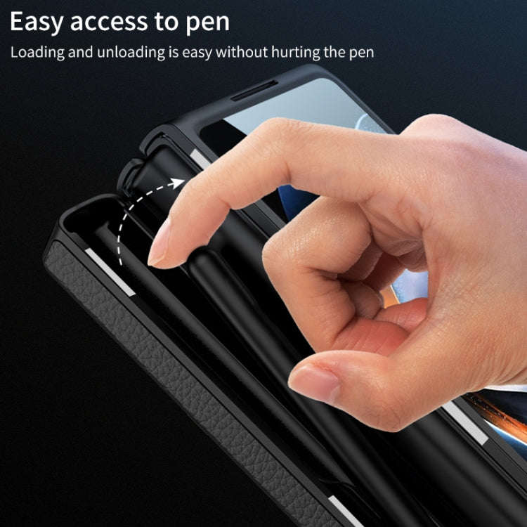GKK Integrated Fold Hinge Leather Phone Case with Holder, For Samsung Galaxy Z Fold4