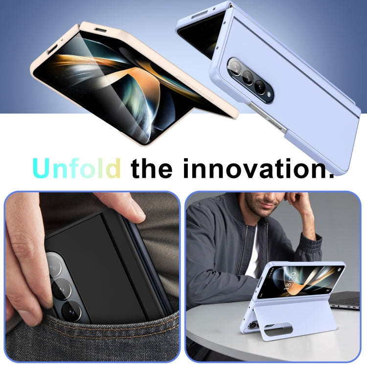 Skin Feel Fold Full Coverage Phone Case with Holder, For Samsung Galaxy Z Fold4, For Samsung Gala...