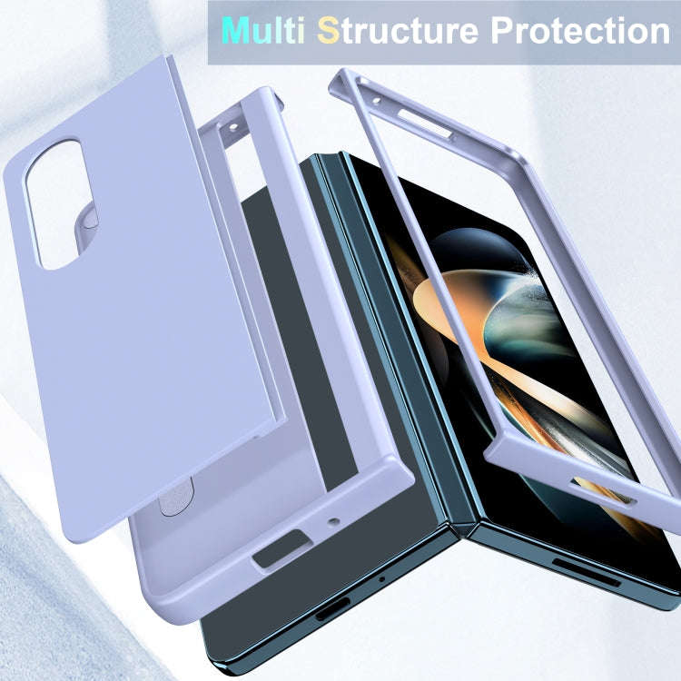 Skin Feel Fold Full Coverage Phone Case with Holder, For Samsung Galaxy Z Fold4, For Samsung Gala...