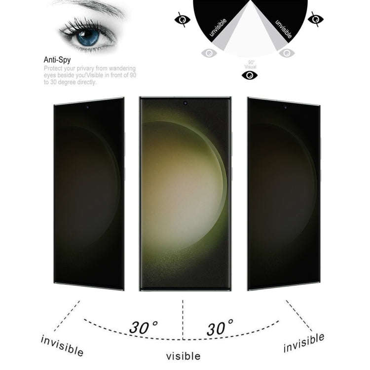 Ultrathin 3D Curved Edge Privacy Tempered Glass Film, Support Unlock, For Samsung Galaxy S23 Ultr...