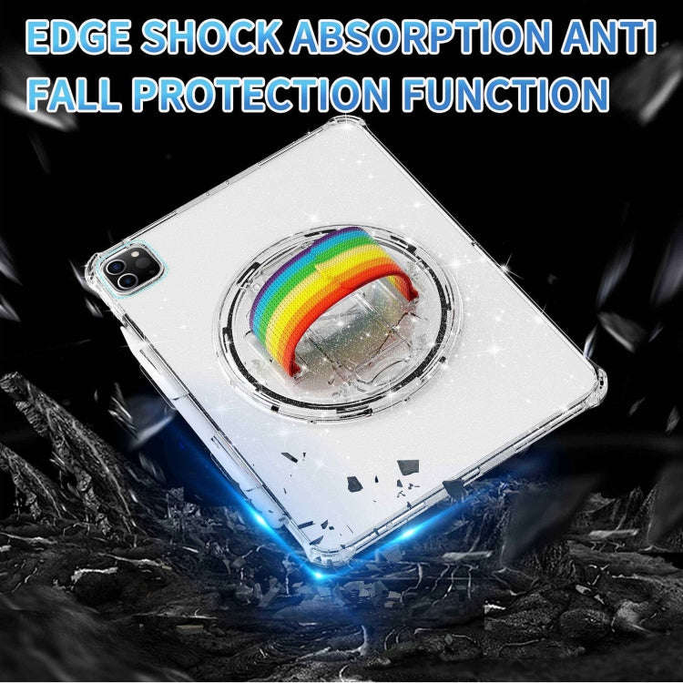 Terminator Shockproof Glitter Powder Tablet Case with Grip Strap, For iPad Pro 11 2022 / 2021, Fo...