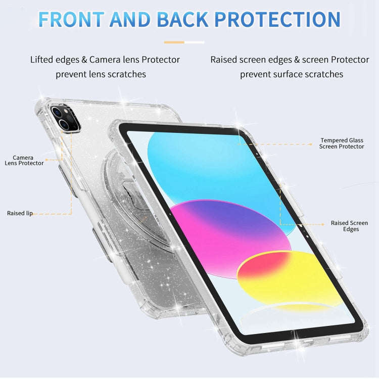 Terminator Shockproof Glitter Powder Tablet Case with Grip Strap, For iPad Pro 11 2022 / 2021, Fo...