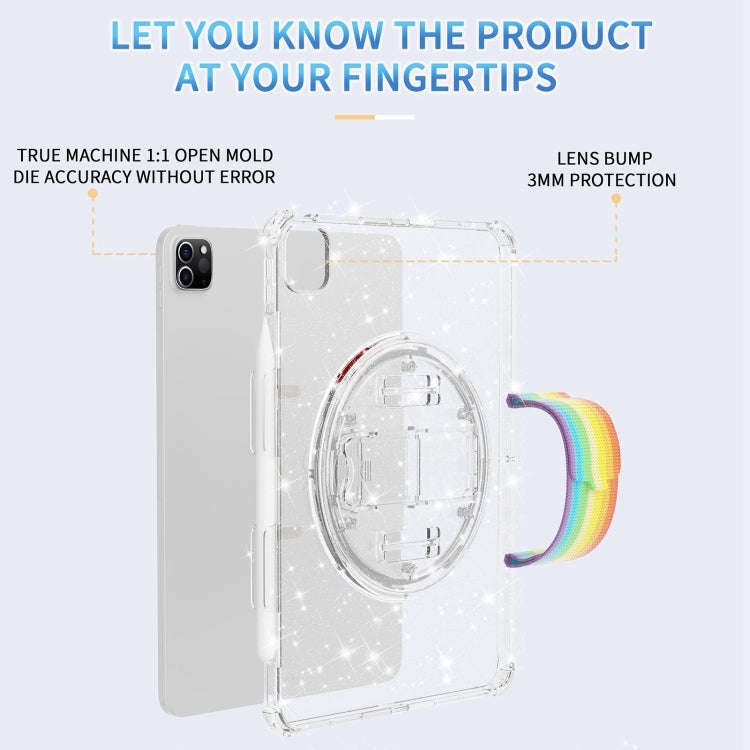 Terminator Shockproof Glitter Powder Tablet Case with Grip Strap, For iPad Pro 11 2022 / 2021, Fo...