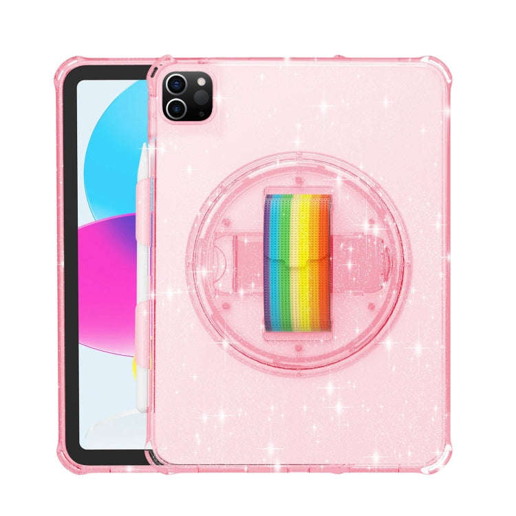 Terminator Shockproof Glitter Powder Tablet Case with Grip Strap, For iPad Pro 11 2022 / 2021, Fo...