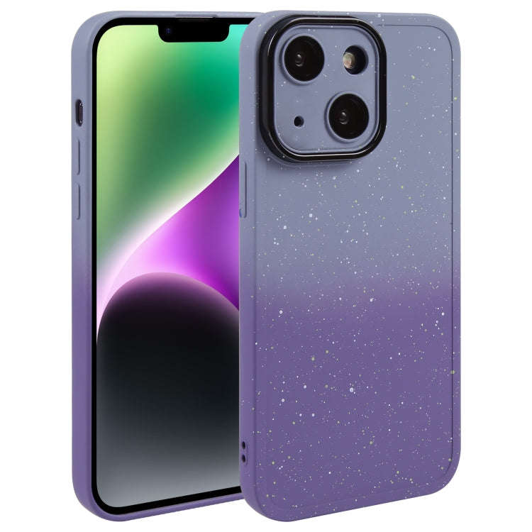 Gradient Starry Silicone Phone Case with Lens Film, For iPhone 14 Plus, For iPhone 15 Pro Max, Fo...