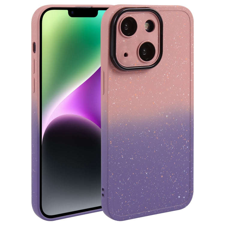 Gradient Starry Silicone Phone Case with Lens Film, For iPhone 14 Plus, For iPhone 15 Pro Max, Fo...