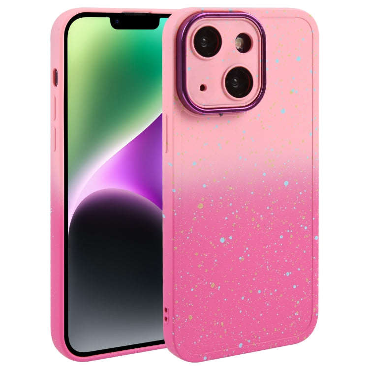 Gradient Starry Silicone Phone Case with Lens Film, For iPhone 14 Plus, For iPhone 15 Pro Max, Fo...