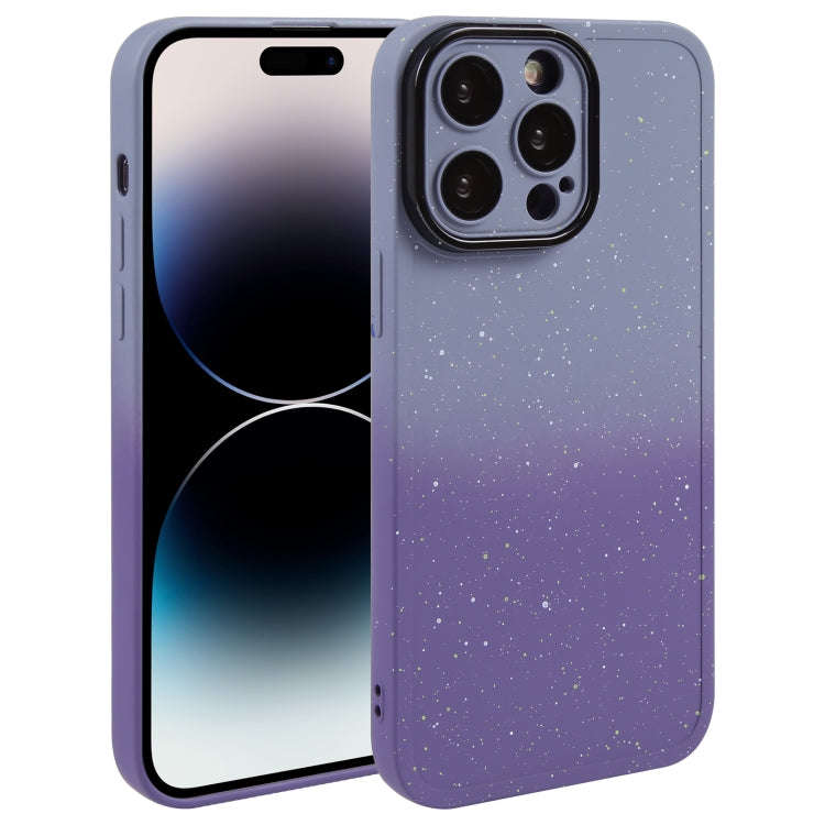 Gradient Starry Silicone Phone Case with Lens Film, For iPhone 14 Plus, For iPhone 15 Pro Max, Fo...