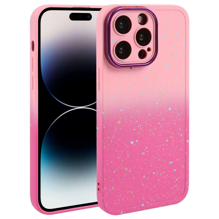 Gradient Starry Silicone Phone Case with Lens Film, For iPhone 14 Plus, For iPhone 15 Pro Max, Fo...