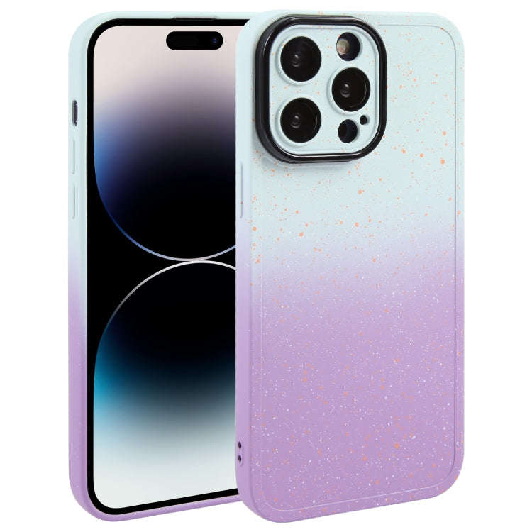 Gradient Starry Silicone Phone Case with Lens Film, For iPhone 14 Plus, For iPhone 15 Pro Max, Fo...