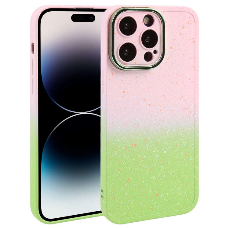 Gradient Starry Silicone Phone Case with Lens Film, For iPhone 14 Plus, For iPhone 15 Pro Max, Fo...