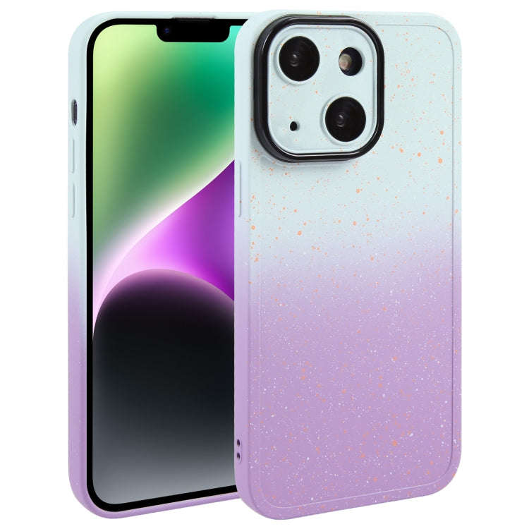 Gradient Starry Silicone Phone Case with Lens Film, For iPhone 14 Plus, For iPhone 15 Pro Max, Fo...
