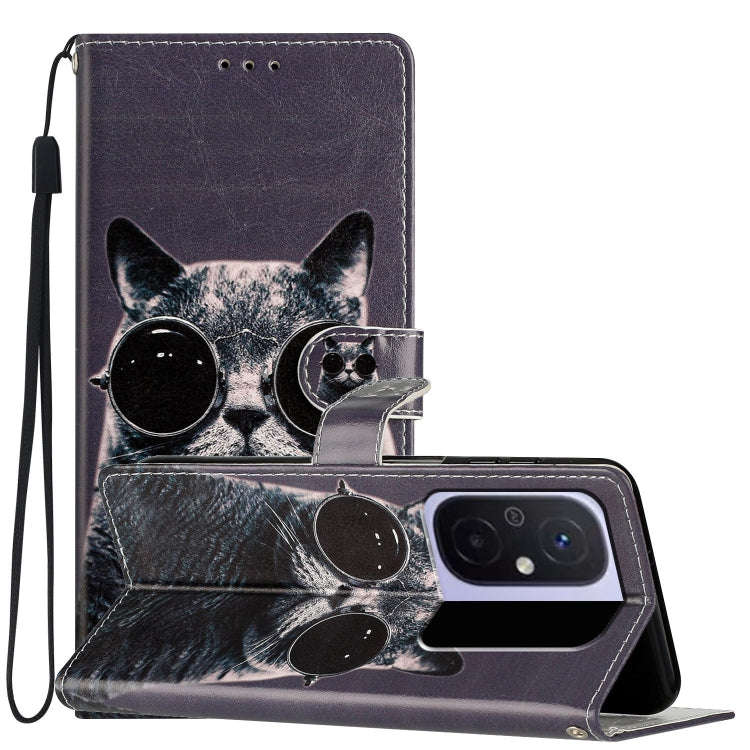 Colored Drawing Leather Phone Case, For Xiaomi Redmi 13C, For Xiaomi Redmi 12C, For Xiaomi Redmi ...