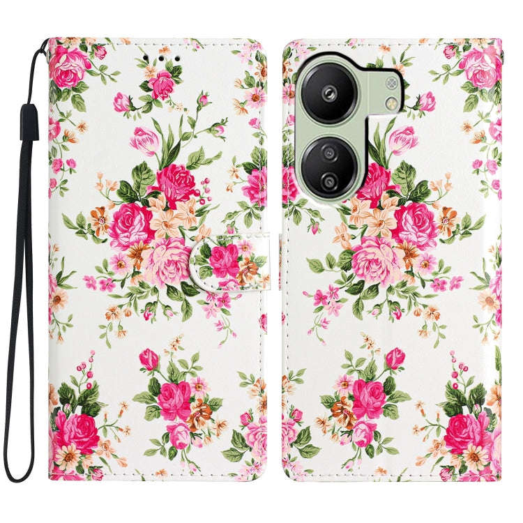 Colored Drawing Leather Phone Case, For Xiaomi Redmi 13C, For Xiaomi Redmi 12C, For Xiaomi Redmi ...