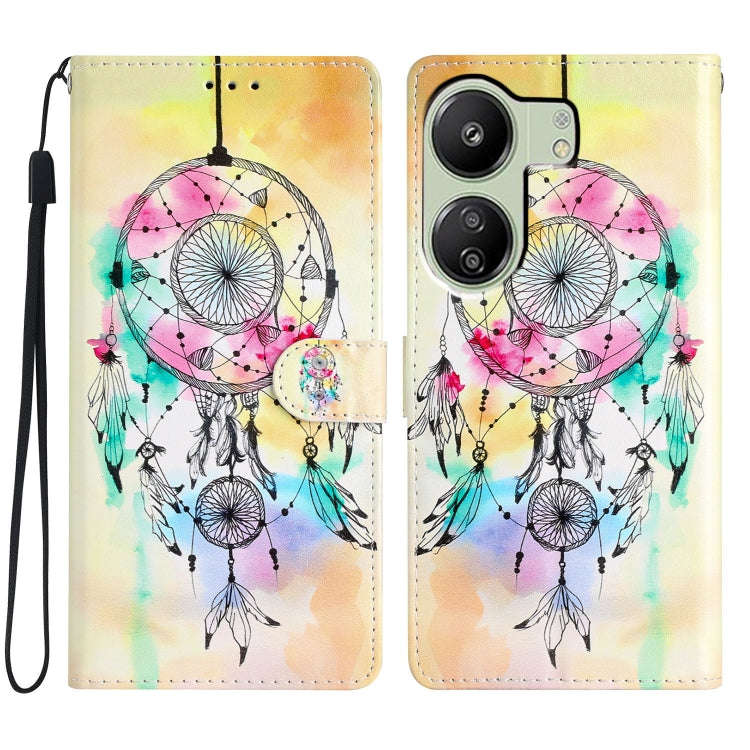 Colored Drawing Leather Phone Case, For Xiaomi Redmi 13C, For Xiaomi Redmi 12C, For Xiaomi Redmi ...