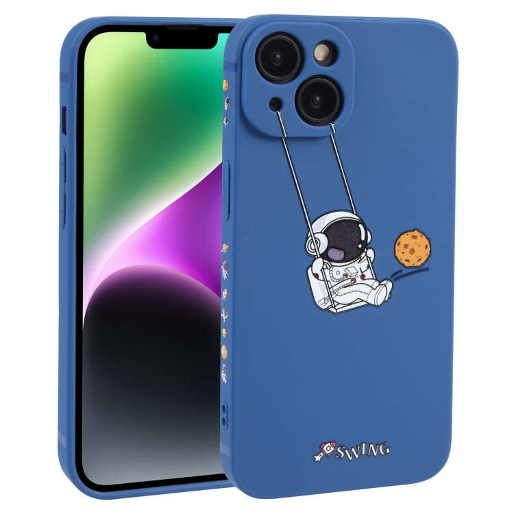 Astronaut Swinging Pattern TPU Phone Case, For iPhone 14 Plus, For iPhone 14, For iPhone 14 Pro, ...