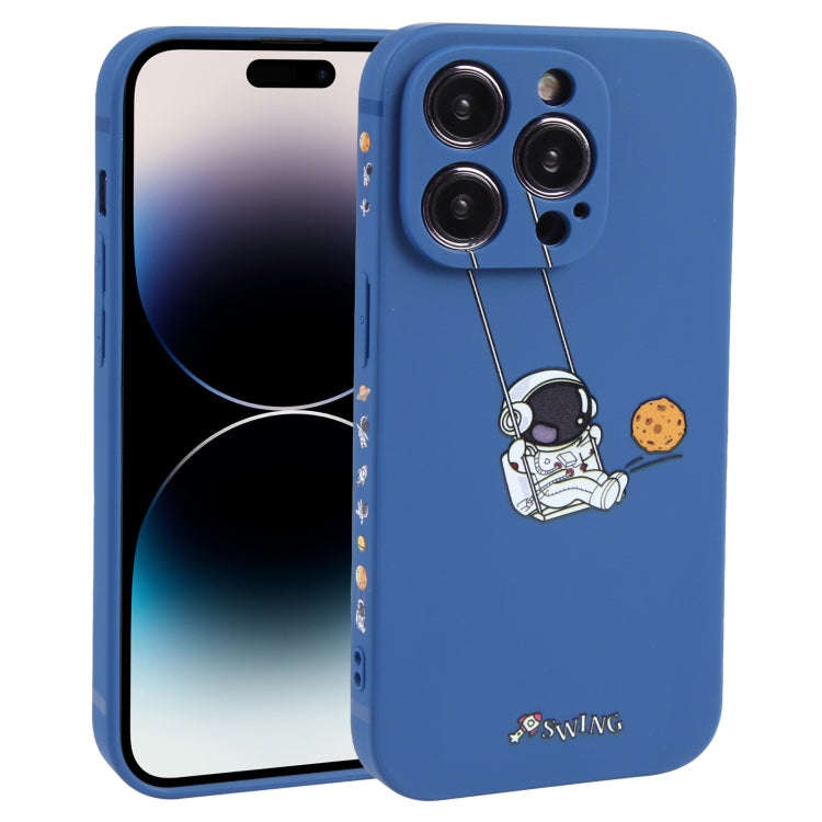 Astronaut Swinging Pattern TPU Phone Case, For iPhone 14 Plus, For iPhone 14, For iPhone 14 Pro, ...