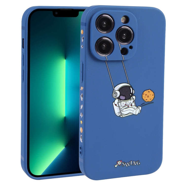 Astronaut Swinging Pattern TPU Phone Case, For iPhone 14 Plus, For iPhone 14, For iPhone 14 Pro, ...