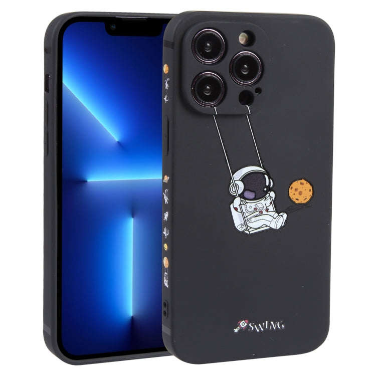 Astronaut Swinging Pattern TPU Phone Case, For iPhone 14 Plus, For iPhone 14, For iPhone 14 Pro, ...