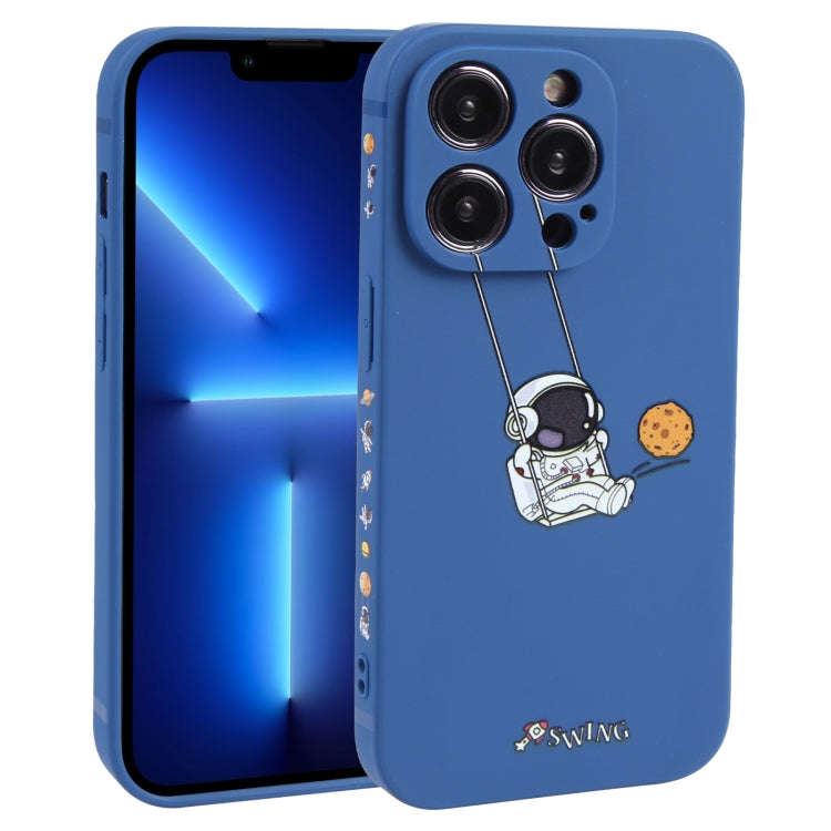 Astronaut Swinging Pattern TPU Phone Case, For iPhone 14 Plus, For iPhone 14, For iPhone 14 Pro, ...