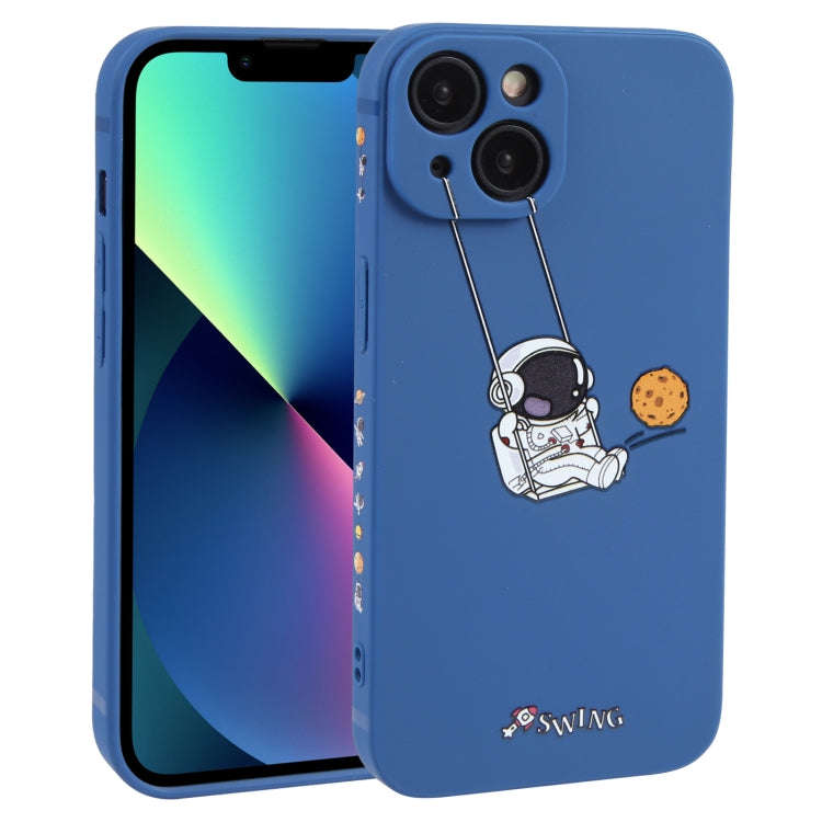 Astronaut Swinging Pattern TPU Phone Case, For iPhone 14 Plus, For iPhone 14, For iPhone 14 Pro, ...
