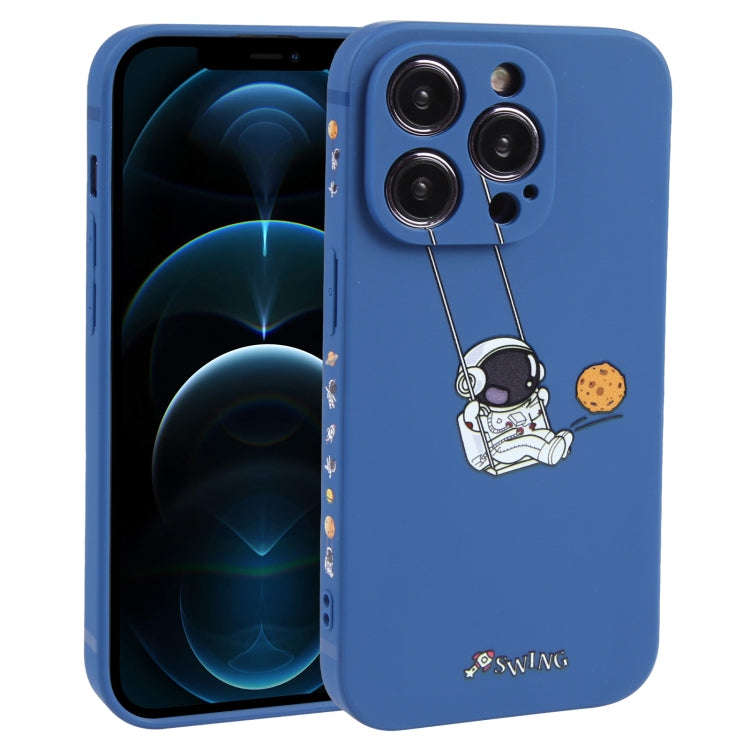 Astronaut Swinging Pattern TPU Phone Case, For iPhone 14 Plus, For iPhone 14, For iPhone 14 Pro, ...