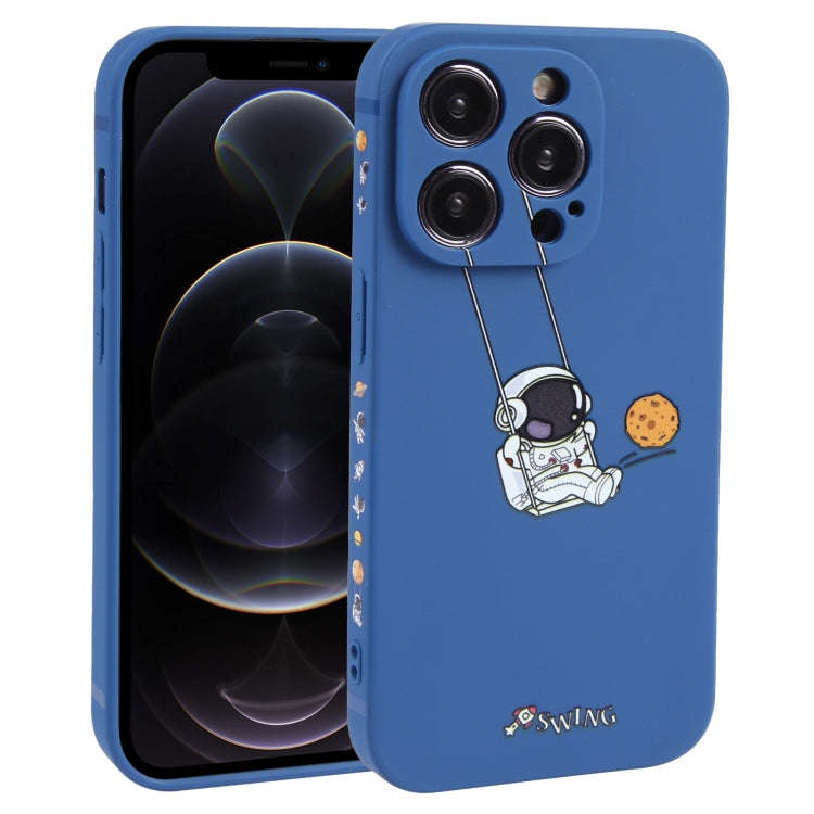 Astronaut Swinging Pattern TPU Phone Case, For iPhone 14 Plus, For iPhone 14, For iPhone 14 Pro, ...
