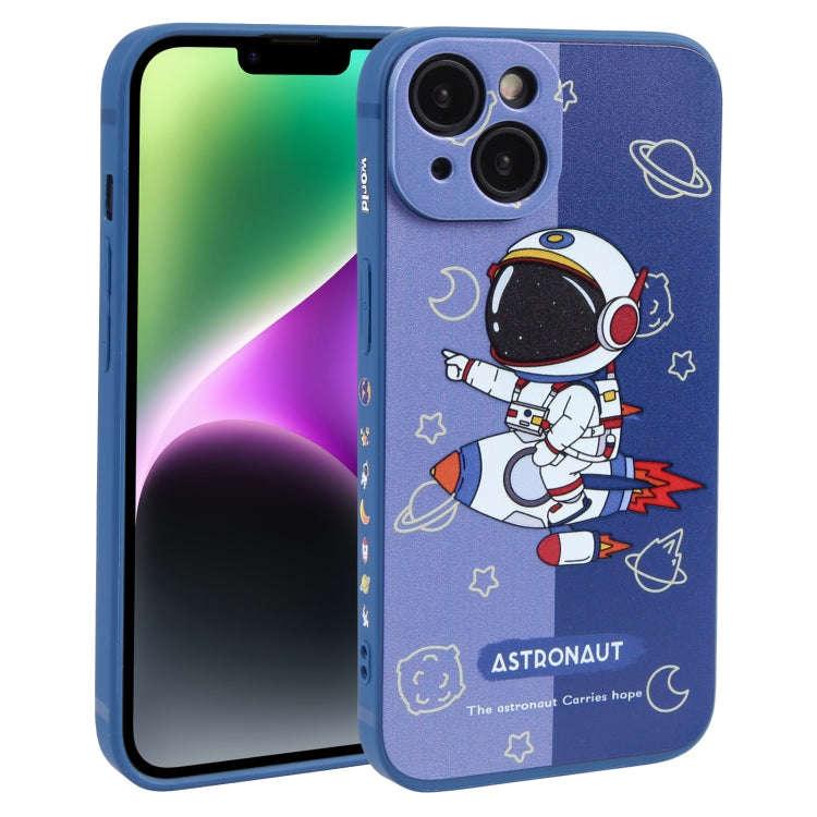Color Contrast Astronaut Pattern TPU Phone Case, For iPhone 14 Plus, For iPhone 14, For iPhone 14...