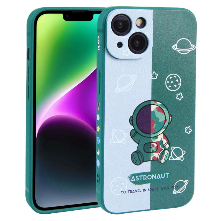 Color Contrast Astronaut Pattern TPU Phone Case, For iPhone 14 Plus, For iPhone 14, For iPhone 14...