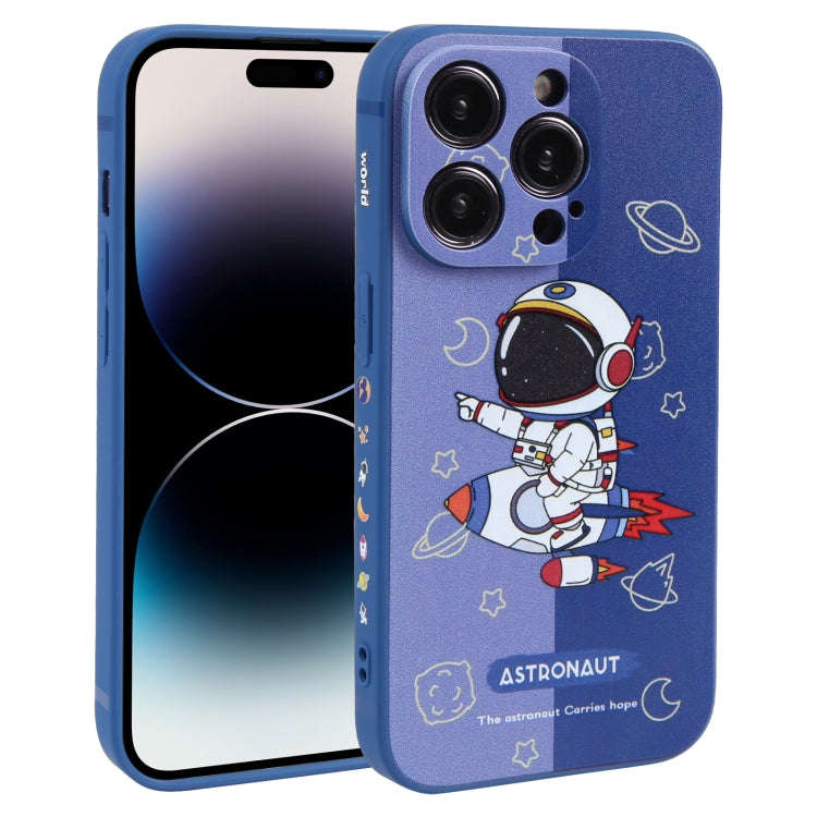 Color Contrast Astronaut Pattern TPU Phone Case, For iPhone 14 Plus, For iPhone 14, For iPhone 14...