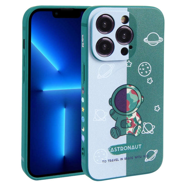 Color Contrast Astronaut Pattern TPU Phone Case, For iPhone 14 Plus, For iPhone 14, For iPhone 14...