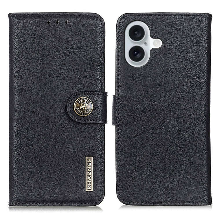 KHAZNEH Cowhide Texture Horizontal Flip Leather Phone Case, For iPhone 16 Pro Max, For iPhone 16 ...