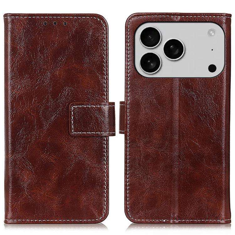 Retro Crazy Horse Texture Horizontal Flip Leather Phone Case, For iPhone 17 Pro Max, For iPhone 1...