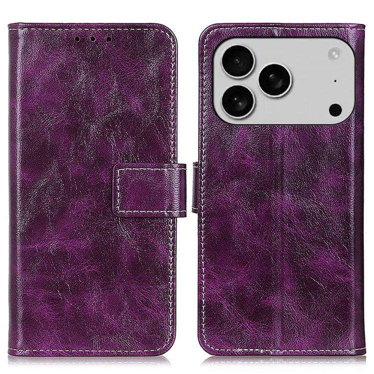 Retro Crazy Horse Texture Horizontal Flip Leather Phone Case, For iPhone 17 Pro Max, For iPhone 1...