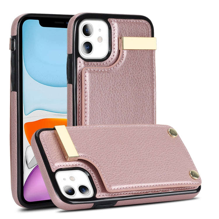 Metal Buckle Card Slots Phone Case, For iPhone 11, For iPhone 11 Pro, For iPhone XS Max, For iPho...