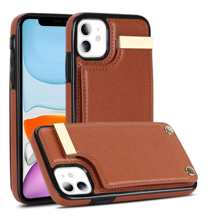 Metal Buckle Card Slots Phone Case, For iPhone 11, For iPhone 11 Pro, For iPhone XS Max, For iPho...