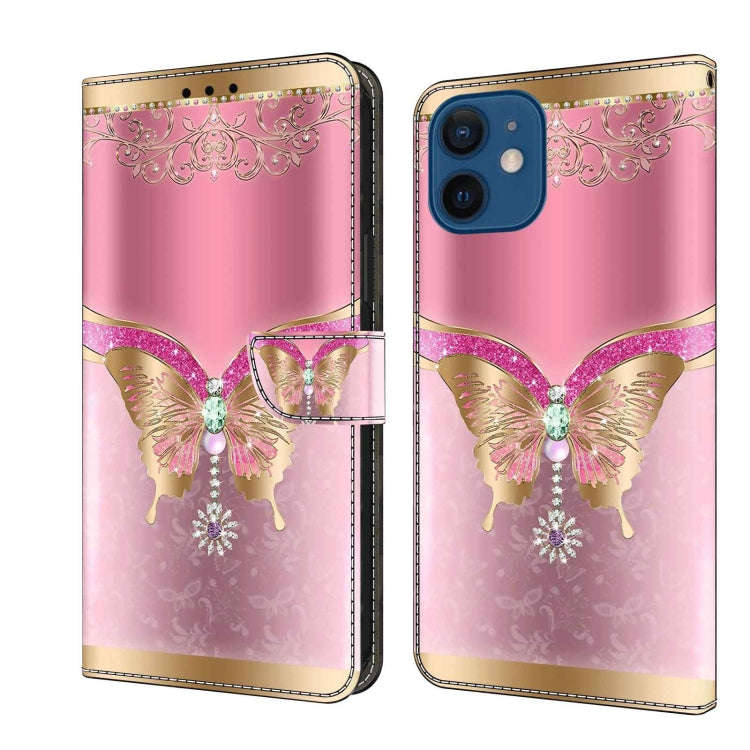 Crystal 3D Shockproof Protective Leather Phone Case, For iPhone 12 mini / 13 mini, For iPhone 12 ...