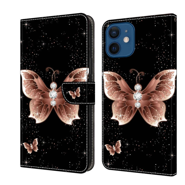Crystal 3D Shockproof Protective Leather Phone Case, For iPhone 12 mini / 13 mini, For iPhone 12 ...
