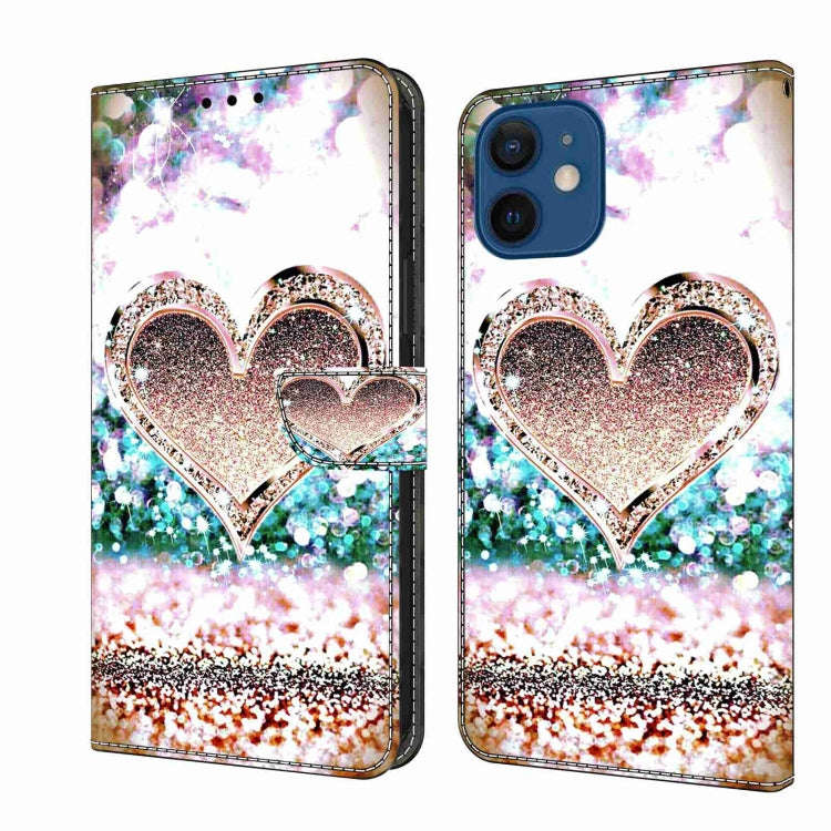 Crystal 3D Shockproof Protective Leather Phone Case, For iPhone 12 mini / 13 mini, For iPhone 12 ...