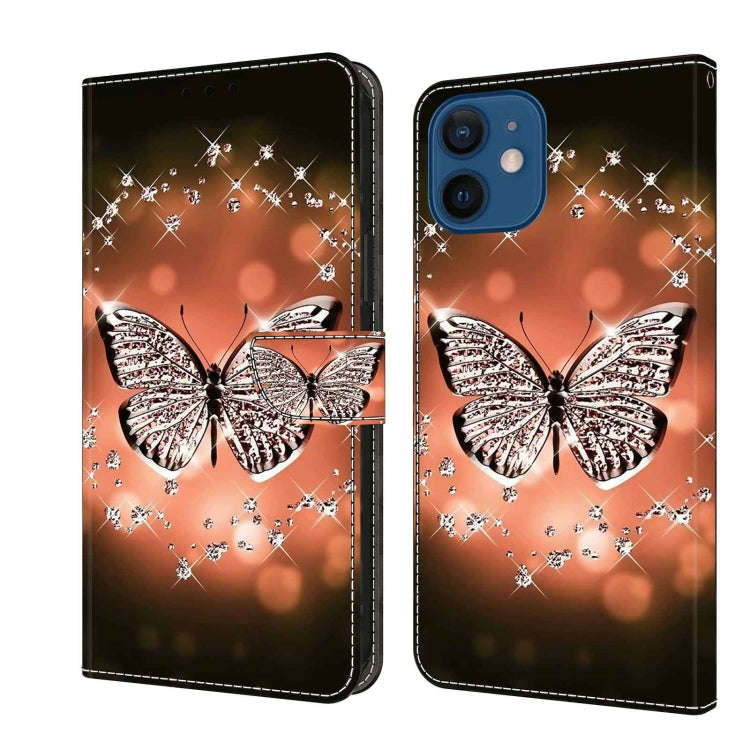 Crystal 3D Shockproof Protective Leather Phone Case, For iPhone 12 mini / 13 mini, For iPhone 12 ...