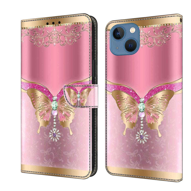 Crystal 3D Shockproof Protective Leather Phone Case, For iPhone 15 Pro, For iPhone 13 / 14