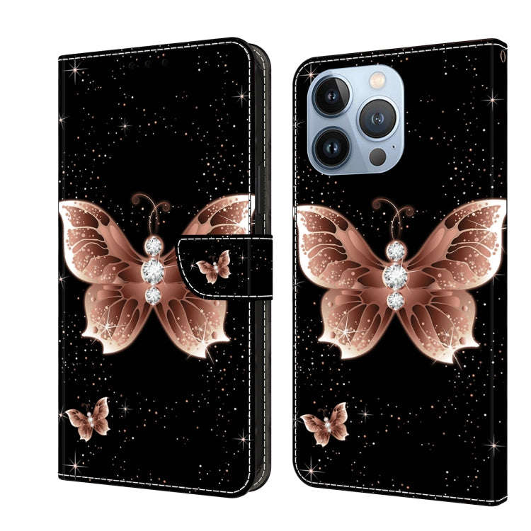 Crystal 3D Shockproof Protective Leather Phone Case, For iPhone 15 Pro Max, For iPhone 14 Plus