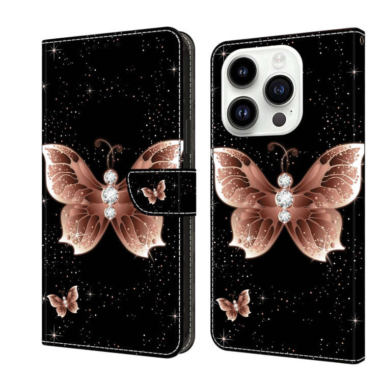 Crystal 3D Shockproof Protective Leather Phone Case, For iPhone 15 Pro, For iPhone 13 / 14