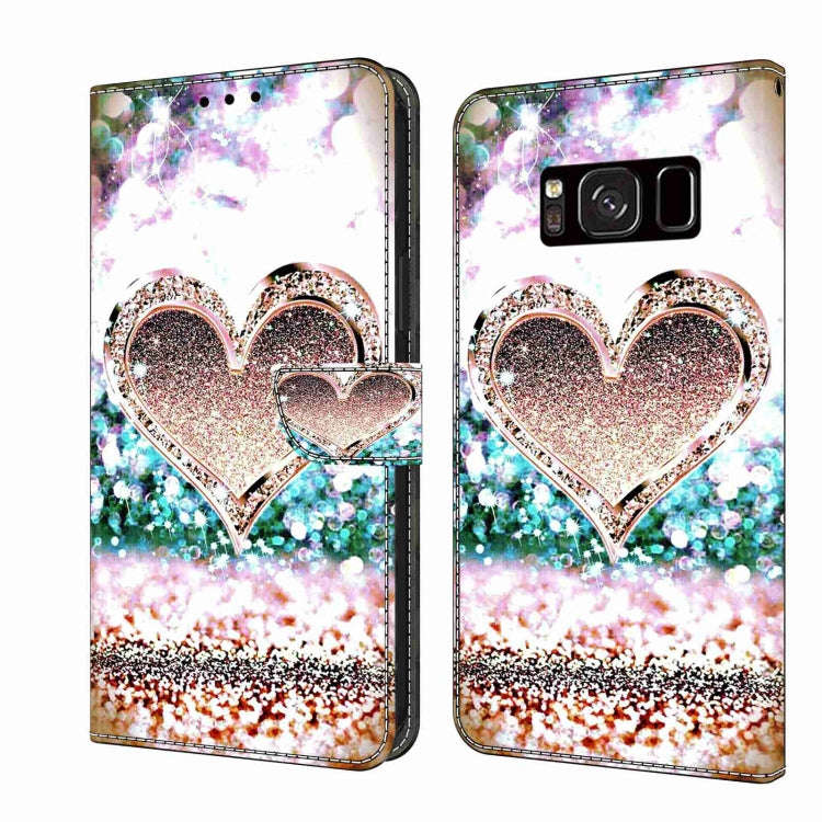 Crystal 3D Shockproof Protective Leather Phone Case, For Samsung Galaxy S8