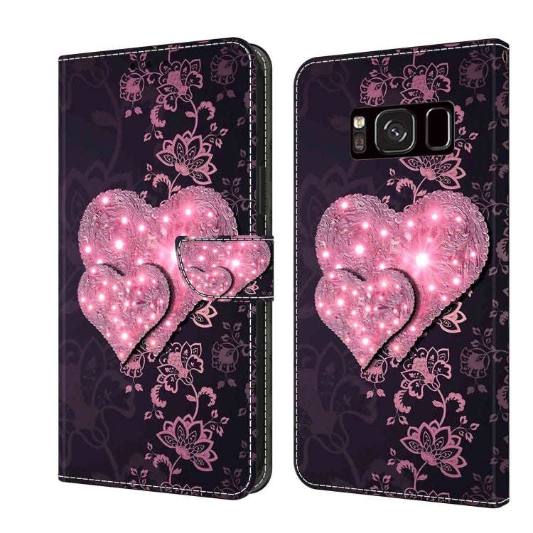 Crystal 3D Shockproof Protective Leather Phone Case, For Samsung Galaxy S8