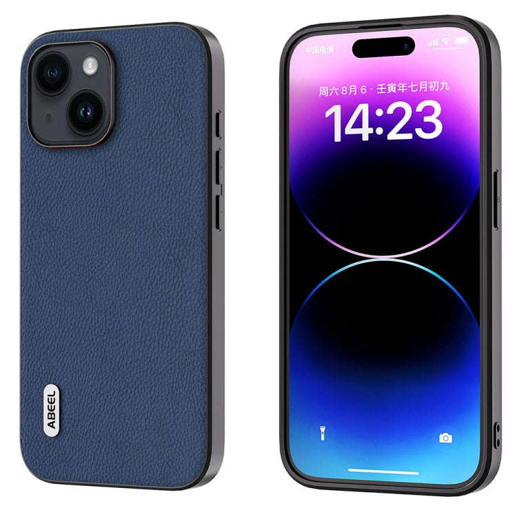ABEEL Genuine Leather + PC Litchi Texture Phone Case, For iPhone 16 Pro Max, For iPhone 16 Pro, F...