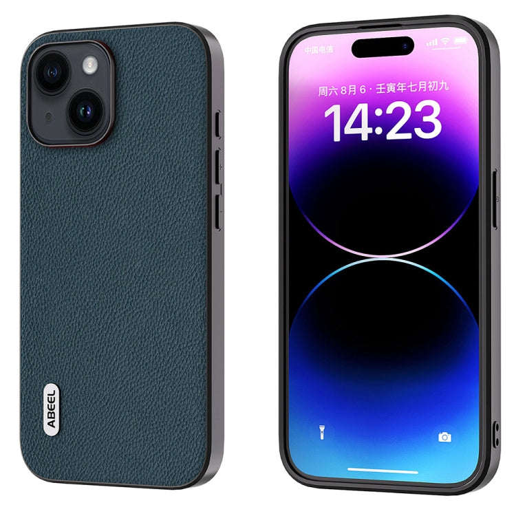 ABEEL Genuine Leather + PC Litchi Texture Phone Case, For iPhone 16 Pro Max, For iPhone 16 Pro, F...