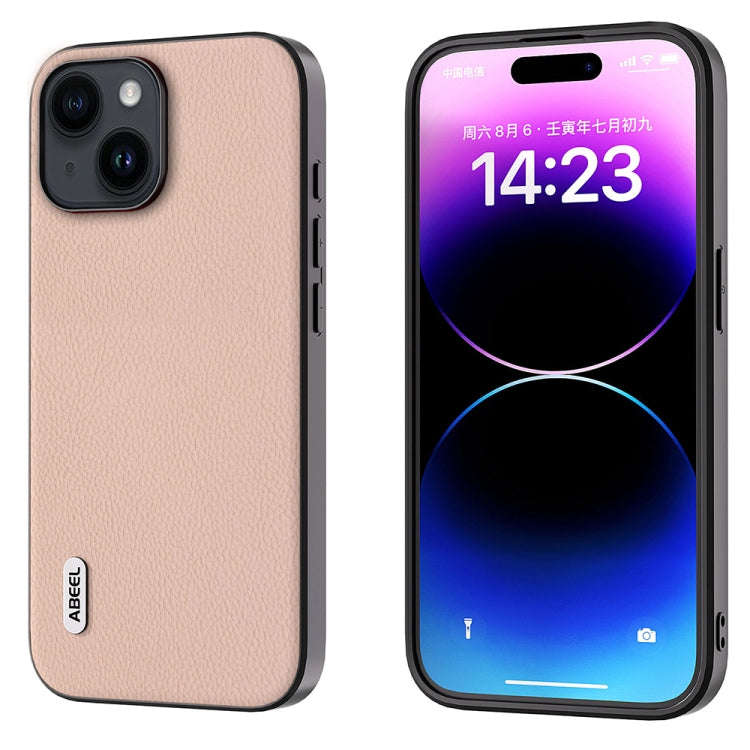 ABEEL Genuine Leather + PC Litchi Texture Phone Case, For iPhone 16 Pro Max, For iPhone 16 Pro, F...