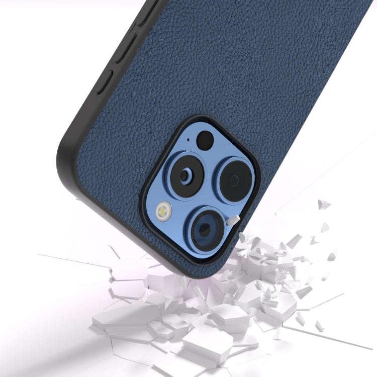 ABEEL Genuine Leather + PC Litchi Texture Phone Case, For iPhone 16 Pro Max, For iPhone 16 Pro, F...
